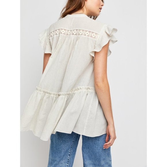 🎉LAST CHANCE🎉 NWT Free People Baby Blues Tunic / Cream Combo - Picture 6 of 9